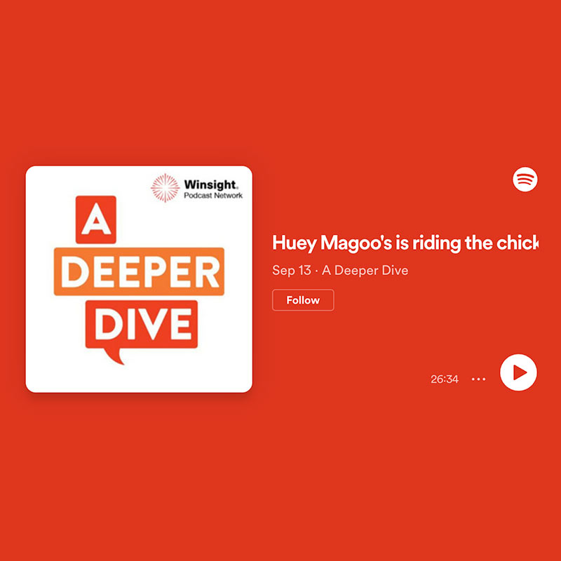 Picture of the "A Deeper Dive" Podcast featuring Huey Magoo's