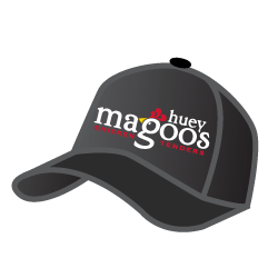 Hats off to Huey Emoji - A black hat with the Huey Magoo's logo and the hat is tilting left to right.